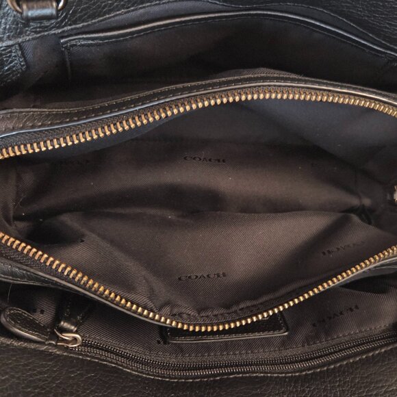 Coach Black Leather Studded Mercer 24 Satchel - Picture 10 of 12